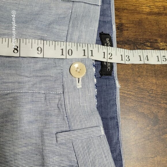 Banana Republic Kentfield Pants 33x30 Linen Cotton Stripe Pockets Preppy Coastal - Picture 8 of 11